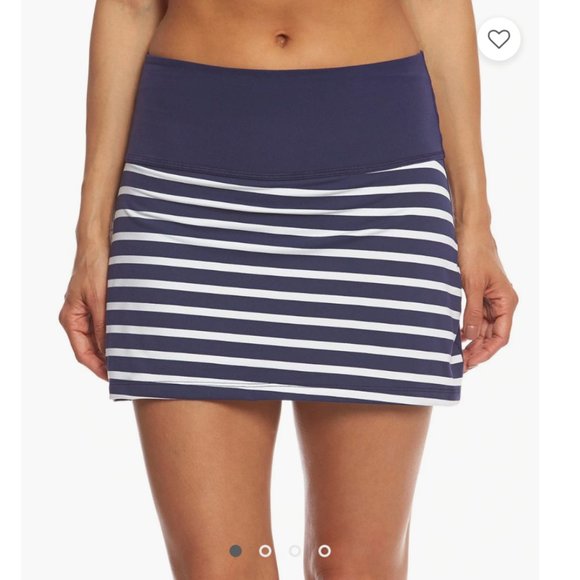 Kate Spade Beyond Yoga Navy White Sailing Stripe Neck Bow Jacket and skirt xs - Picture 2 of 14